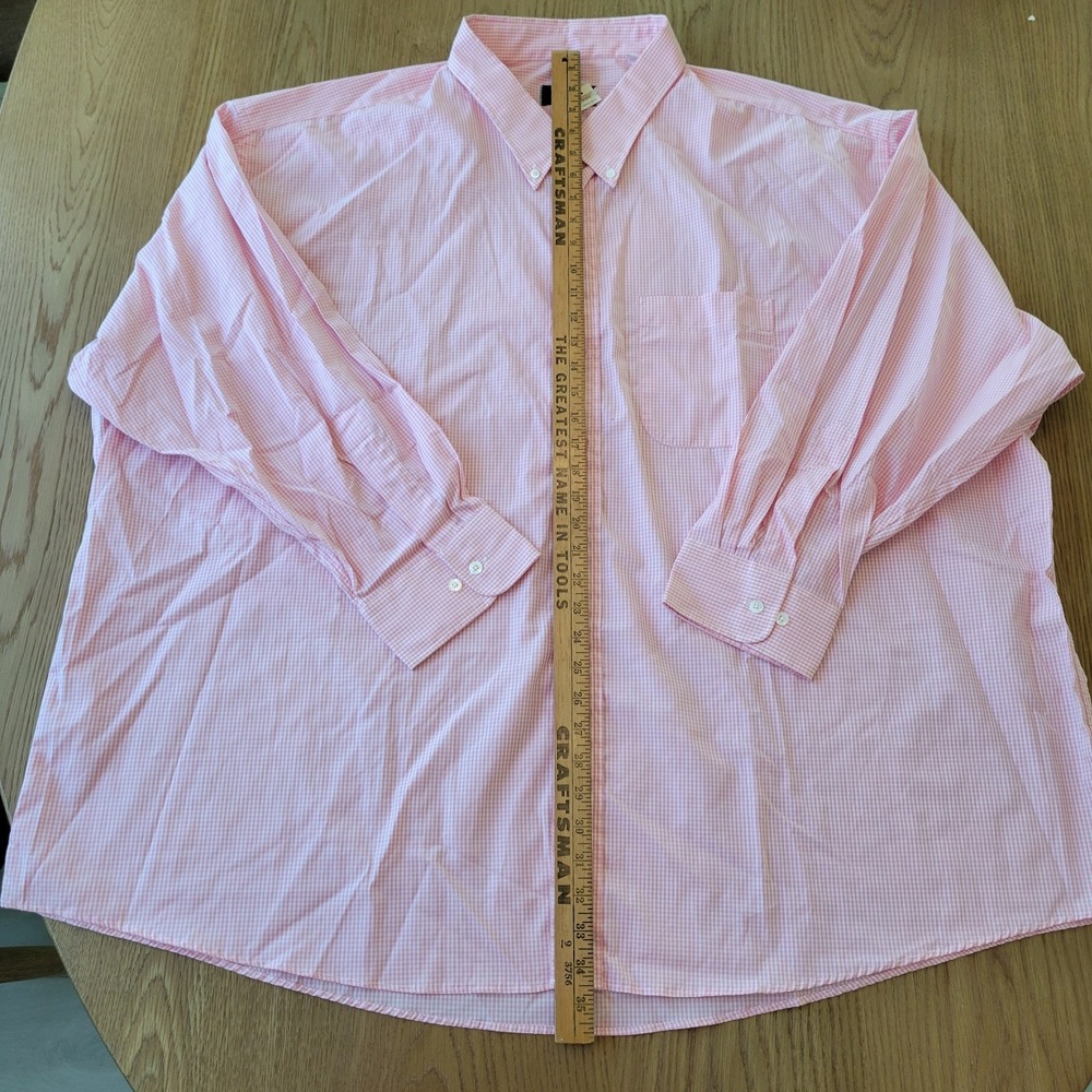 VTG NWT Gitman Brothers Shirt Men's XL 5X Button Down Pink Gingham Long Sleeve - Picture 5 of 10